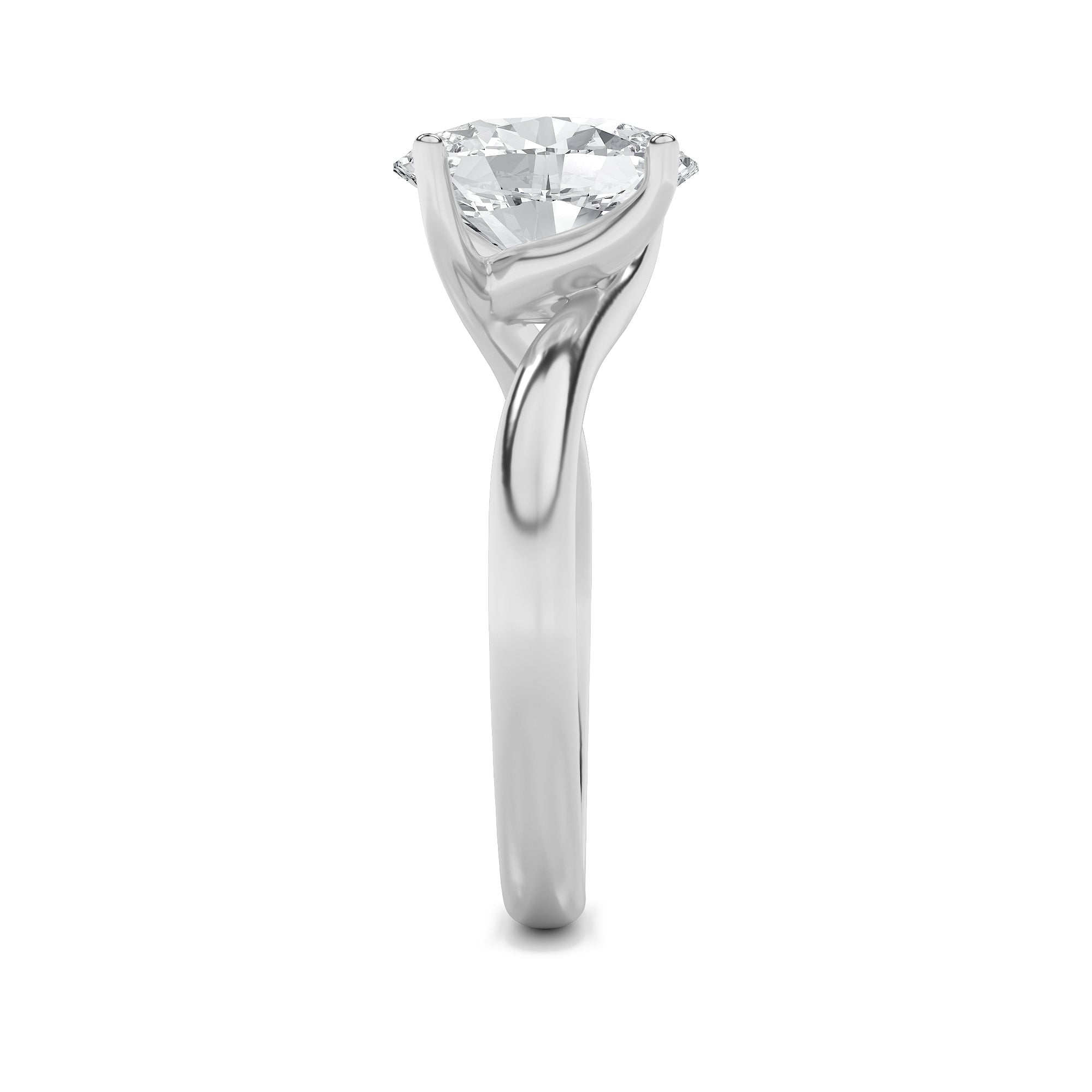 Signature Oval Solitaire with 4 Prongs - White Gold Aura Diamonds