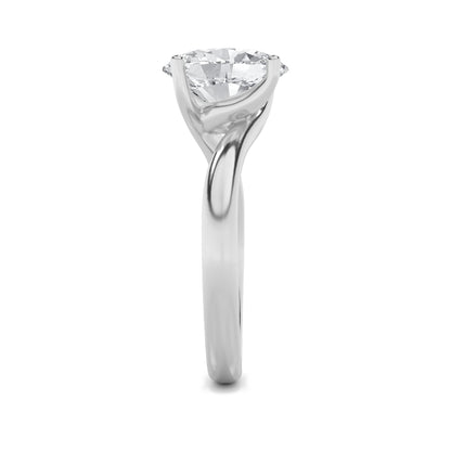 Signature Oval Solitaire with 4 Prongs - White Gold