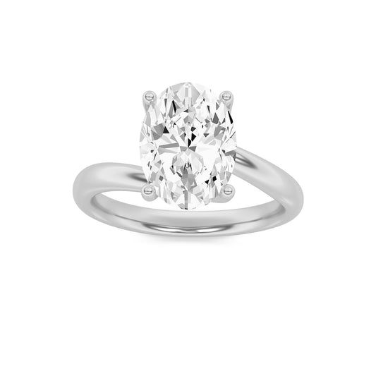 Signature Oval Solitaire with 4 Prongs - White Gold