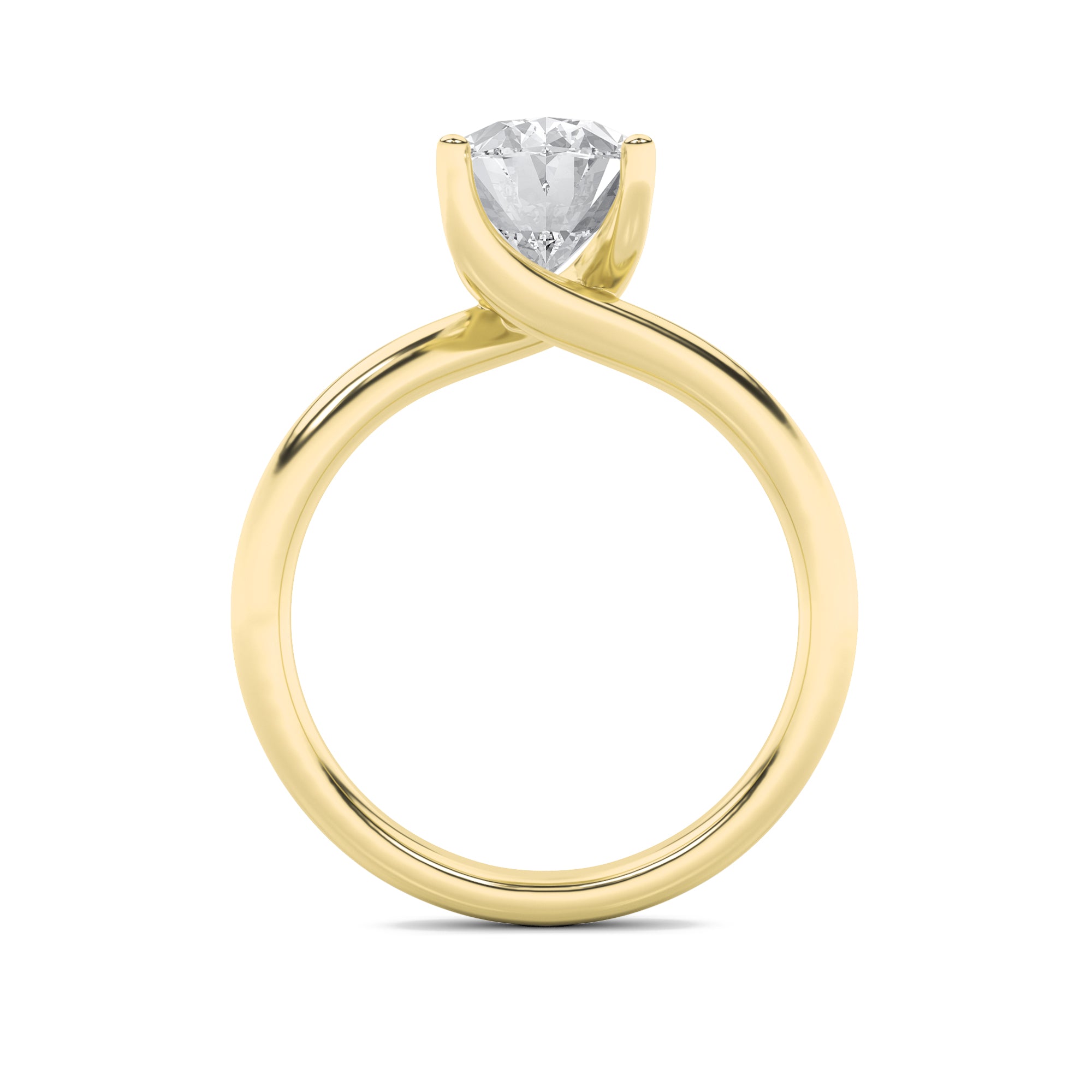 Signature Oval Solitaire with 4 Prongs - Yellow Gold Aura Diamonds
