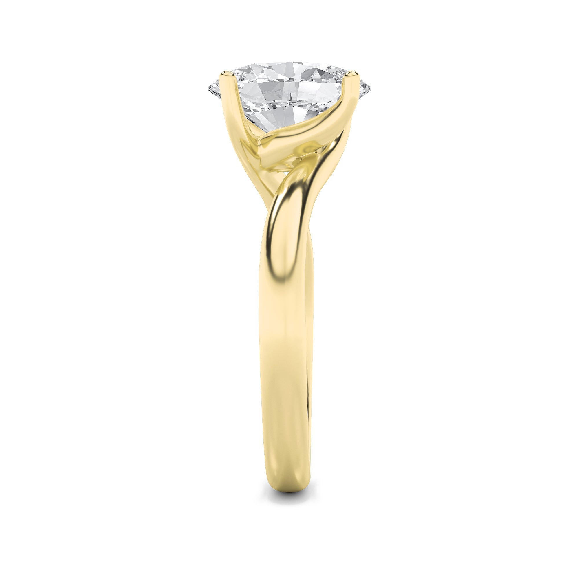 Signature Oval Solitaire with 4 Prongs - Yellow Gold Aura Diamonds