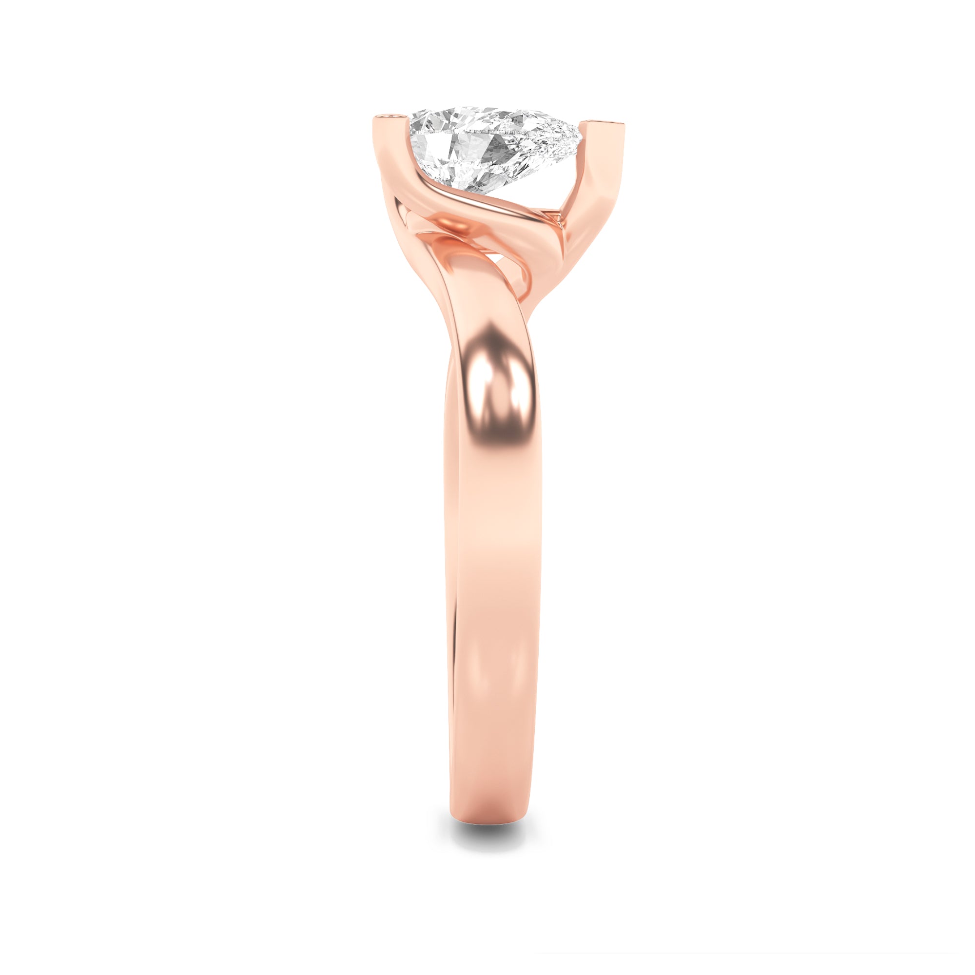 Signature Pear Cut Solitaire  - Rose Gold Aura Diamonds