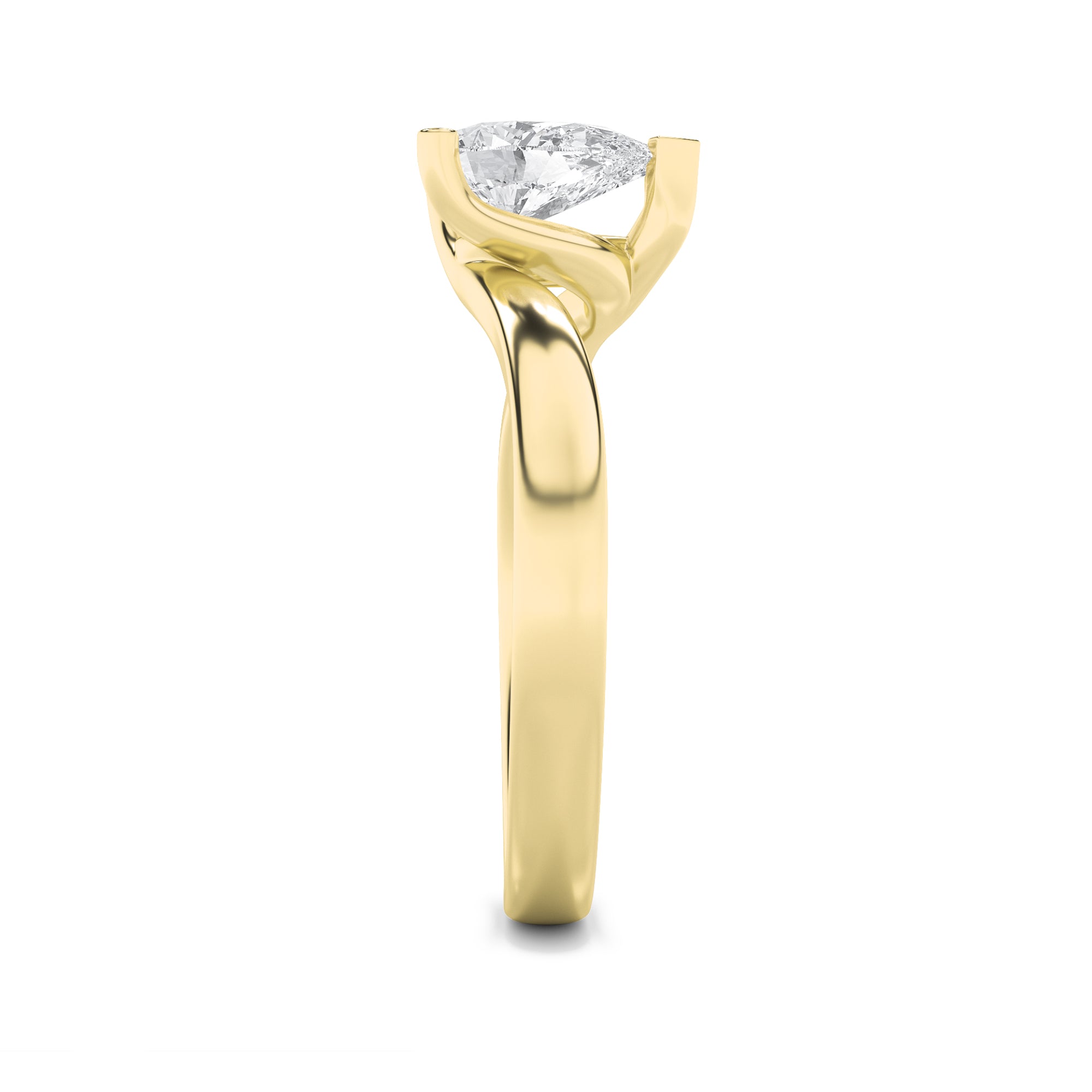 Signature Pear Cut Solitaire  - Yellow Gold Aura Diamonds