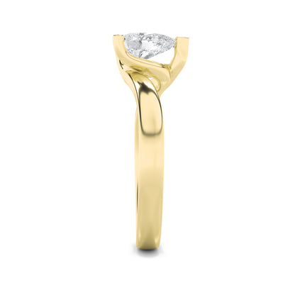 Signature Pear Cut Solitaire  - Yellow Gold