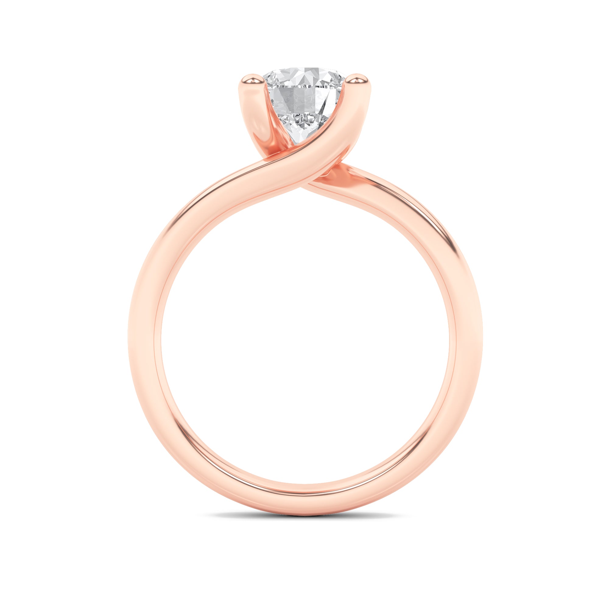 Signature Round Brilliant Solitaire  - Rose Gold Aura Diamonds