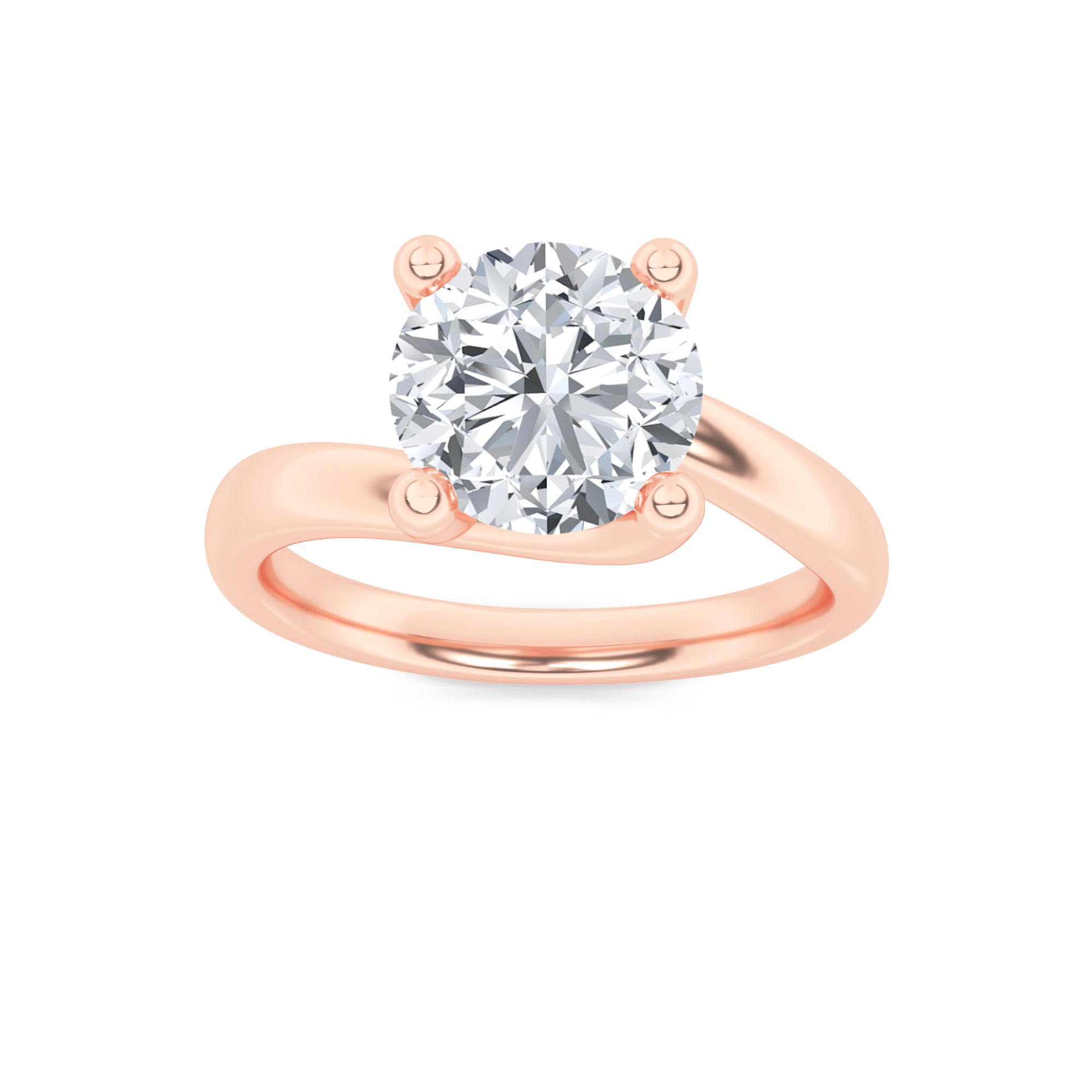 Signature Round Brilliant Solitaire  - Rose Gold Aura Diamonds