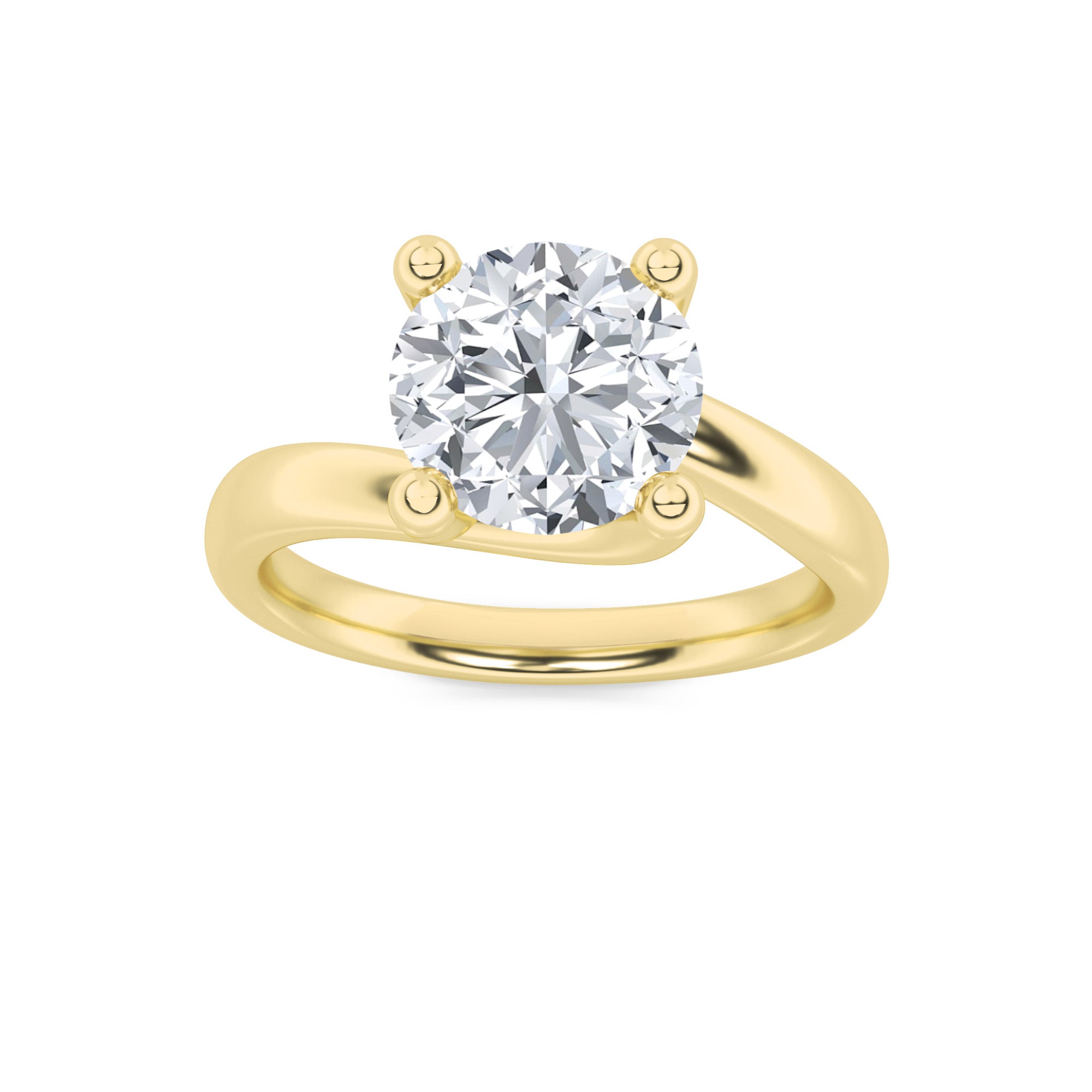 Signature Round Brilliant Solitaire  - Yellow Gold Aura Diamonds