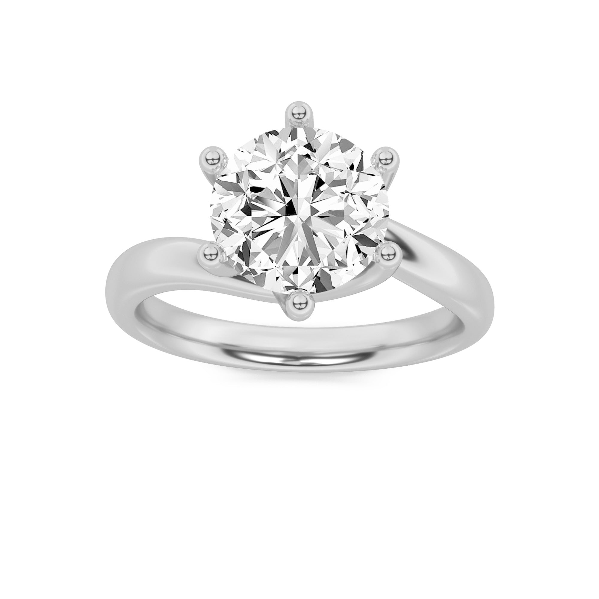 Grace Signature Solitaire - Round Brilliant Cut - White Gold Aura Diamonds