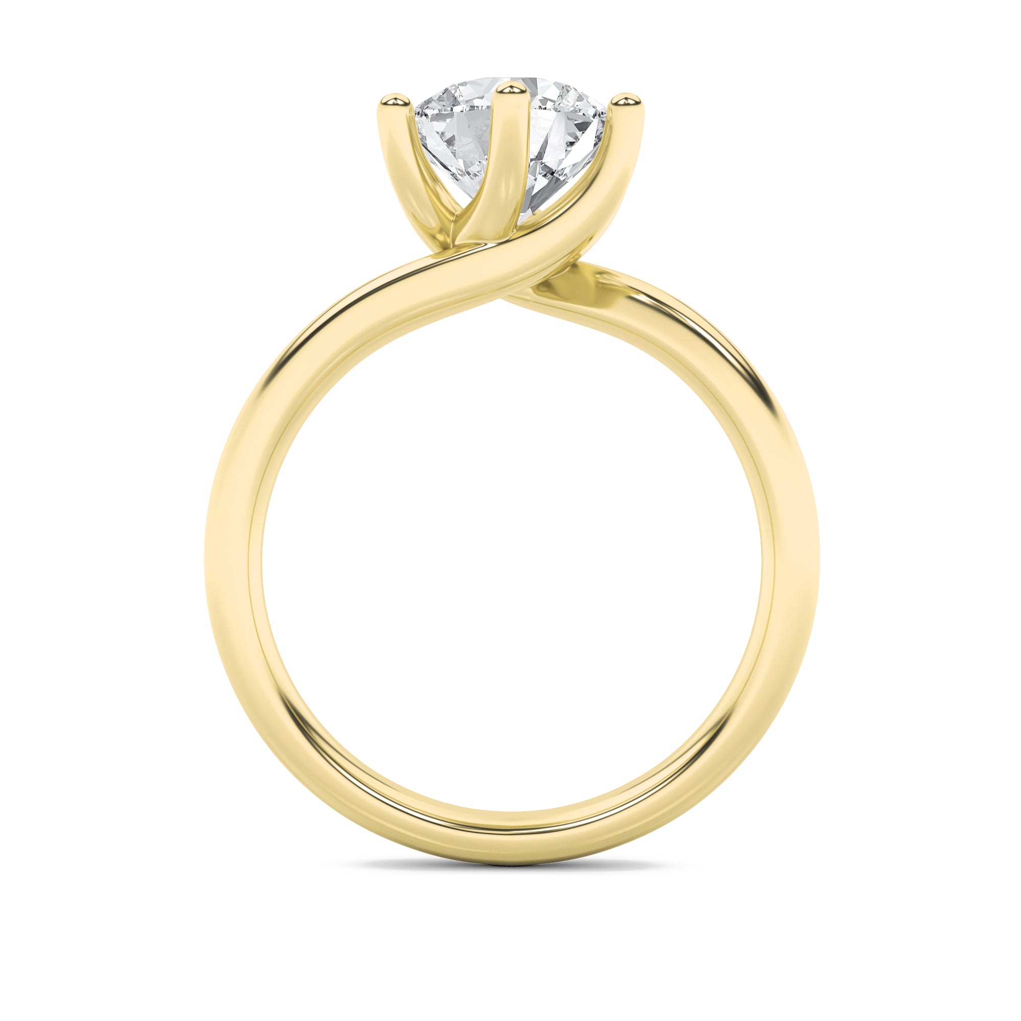 Grace Signature Solitaire - Round Brilliant Cut - Yellow Gold Aura Diamonds