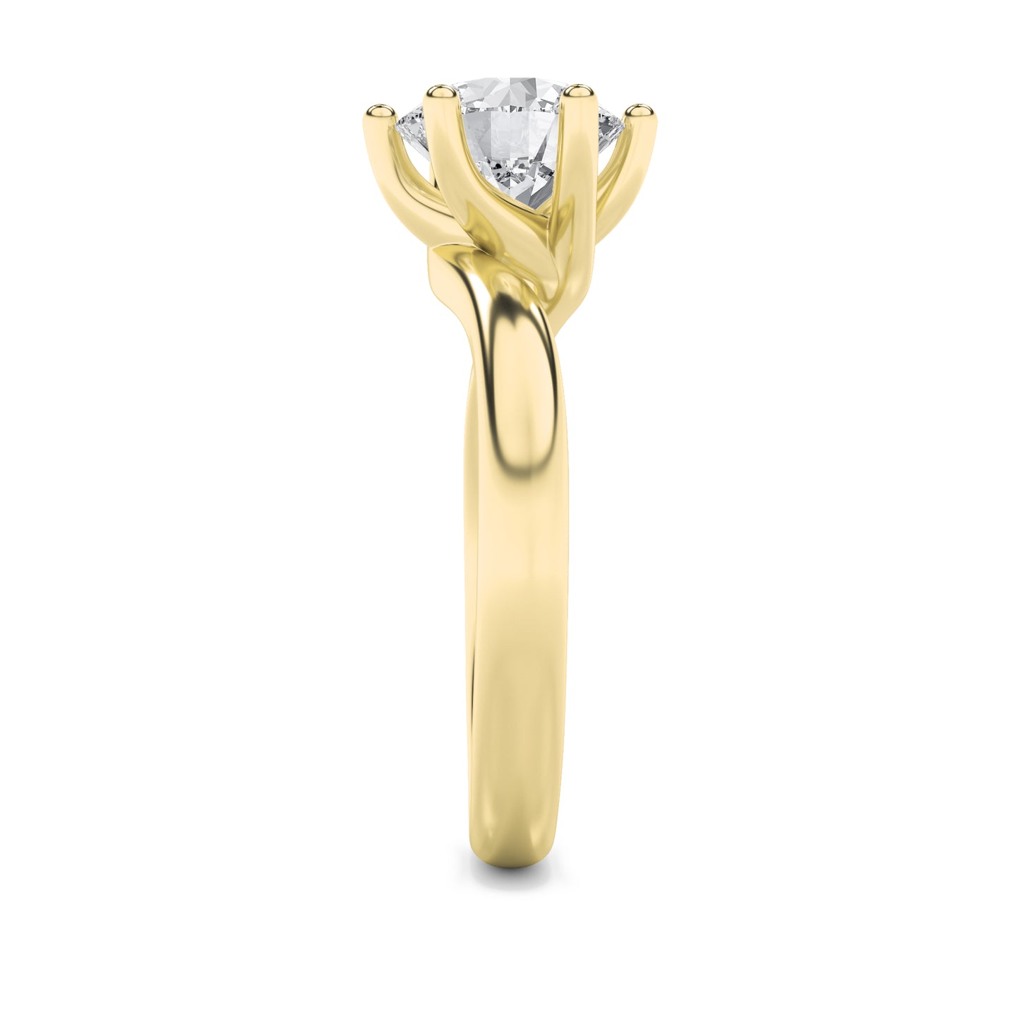 Grace Signature Solitaire - Round Brilliant Cut - Yellow Gold