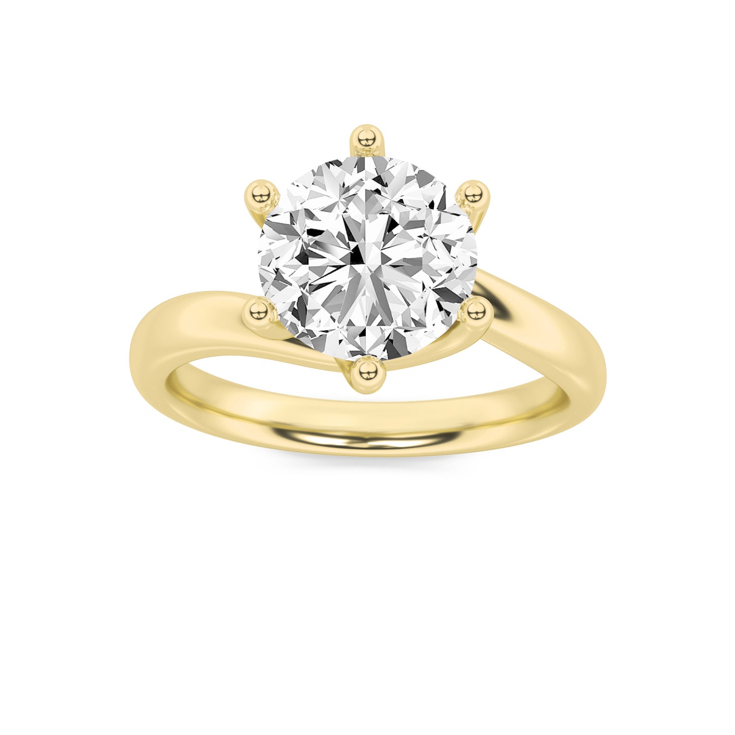Grace Signature Solitaire - Round Brilliant Cut - Yellow Gold