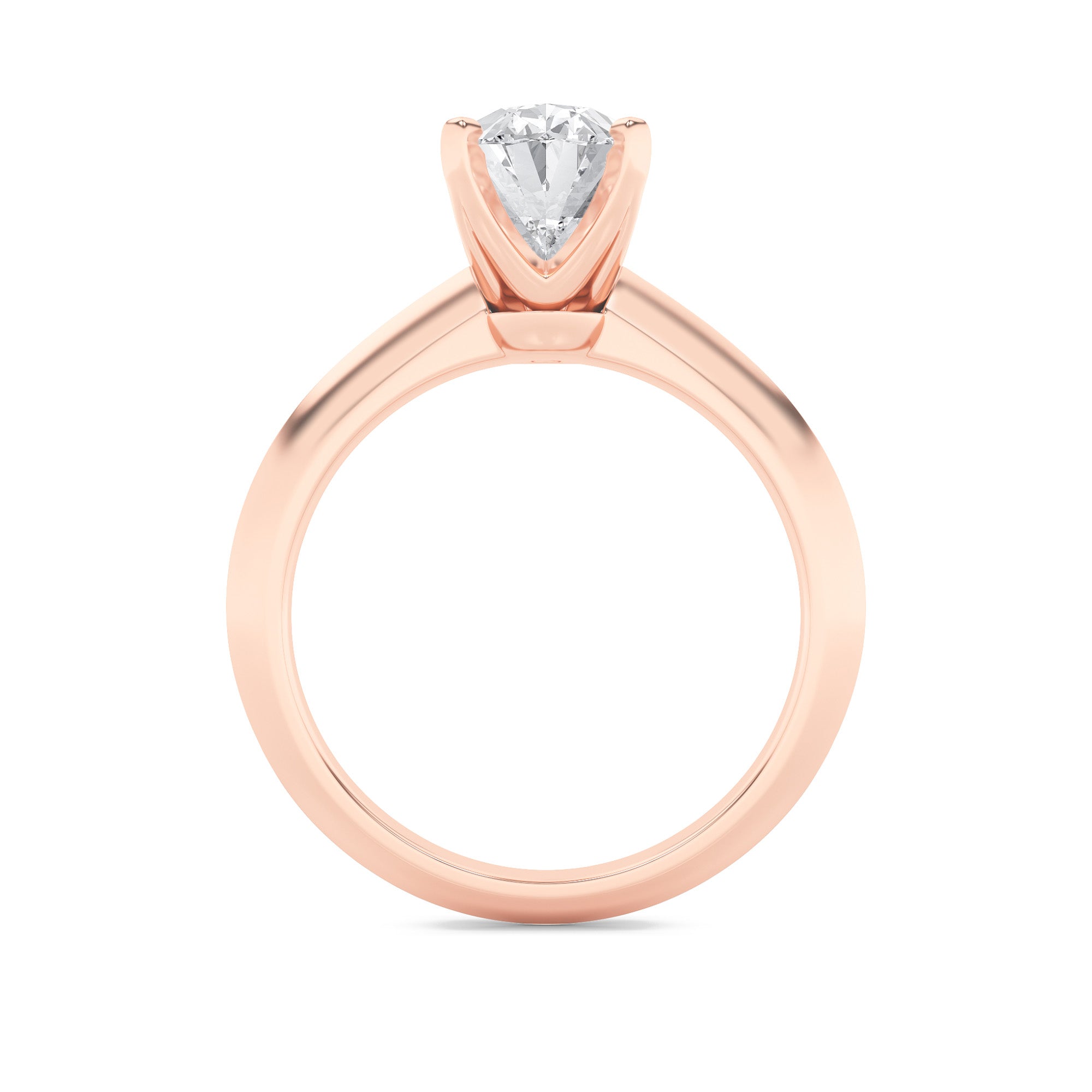 Rebecca Elongated Oval Solitaire with 4 Prongs - Rose Gold Aura Diamonds