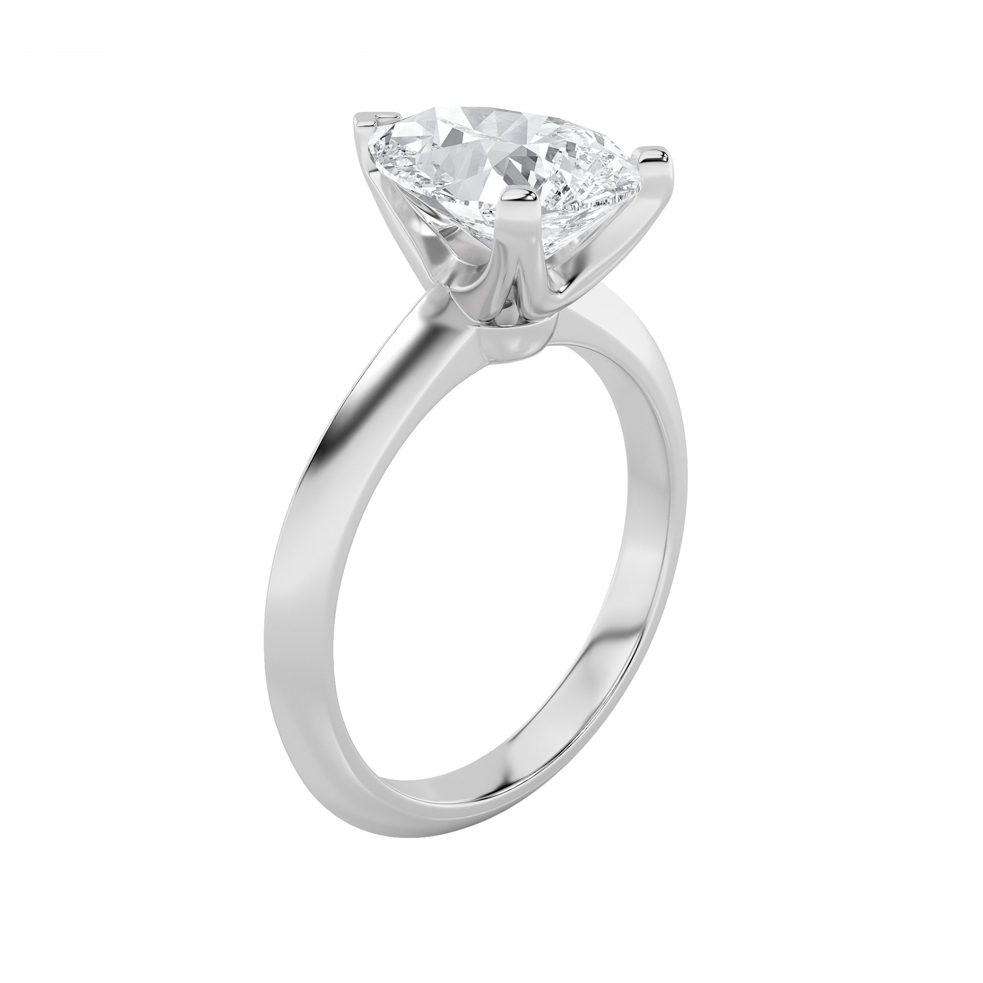Brooke Pear Solitaire - White Gold Aura Diamonds