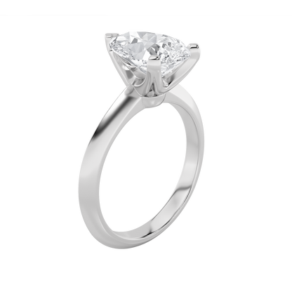 Brooke Pear Solitaire - White Gold