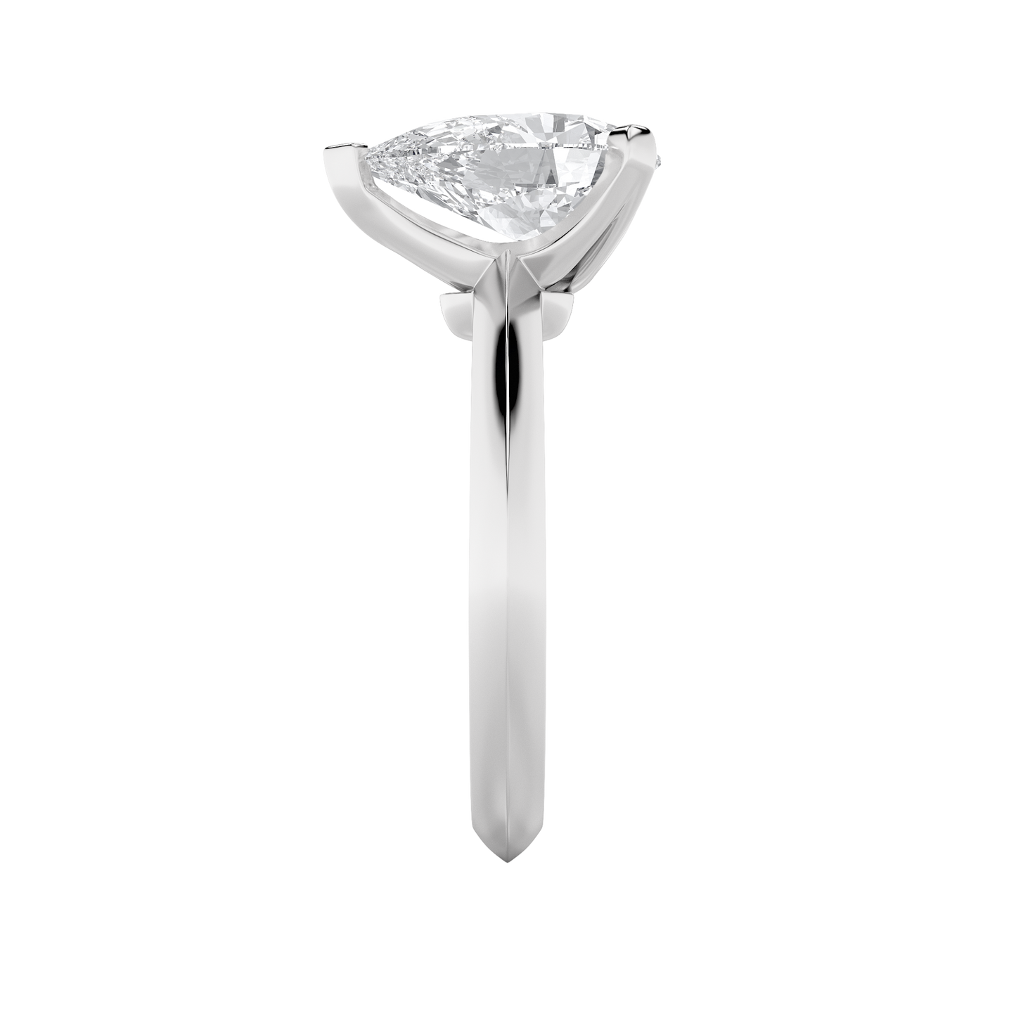 Brooke Pear Solitaire - White Gold