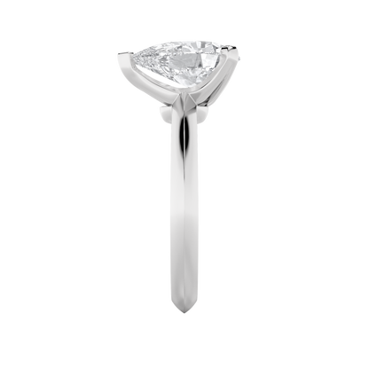 Brooke Pear Solitaire - White Gold