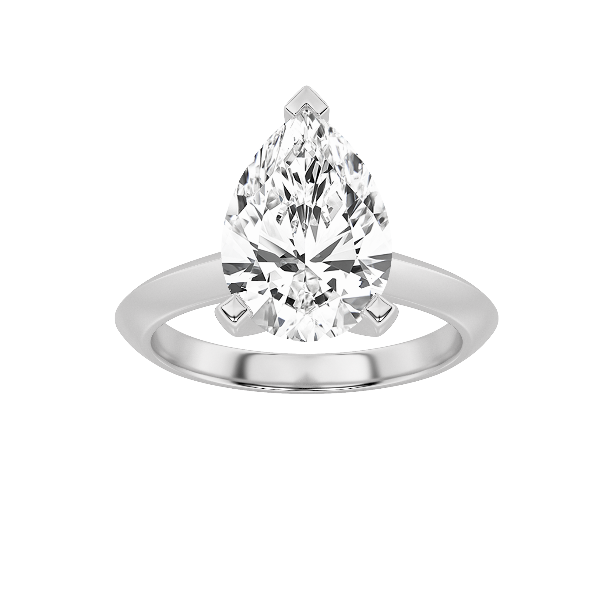 Brooke Pear Solitaire - White Gold Aura Diamonds