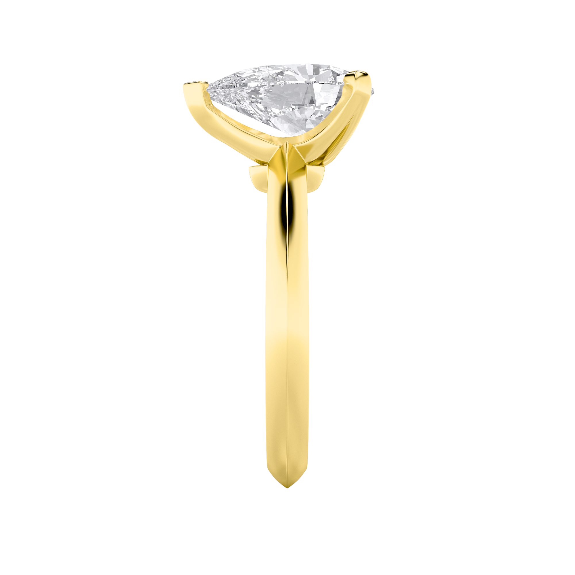 Brooke Pear Solitaire - Yellow Gold Aura Diamonds