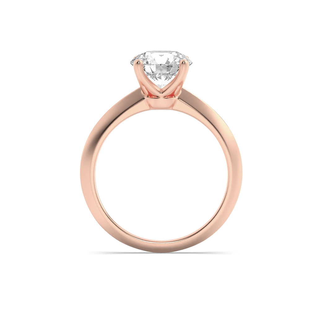 Natalie Round Cut Solitaire with Four Prongs - Rose Gold Aura Diamonds
