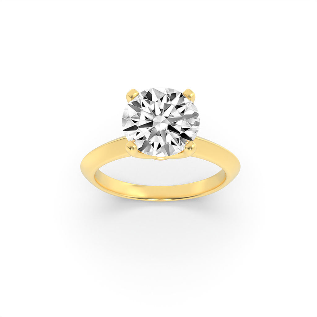 Natalie Round Cut Solitaire with Four Prongs - Yellow Gold Aura Diamonds