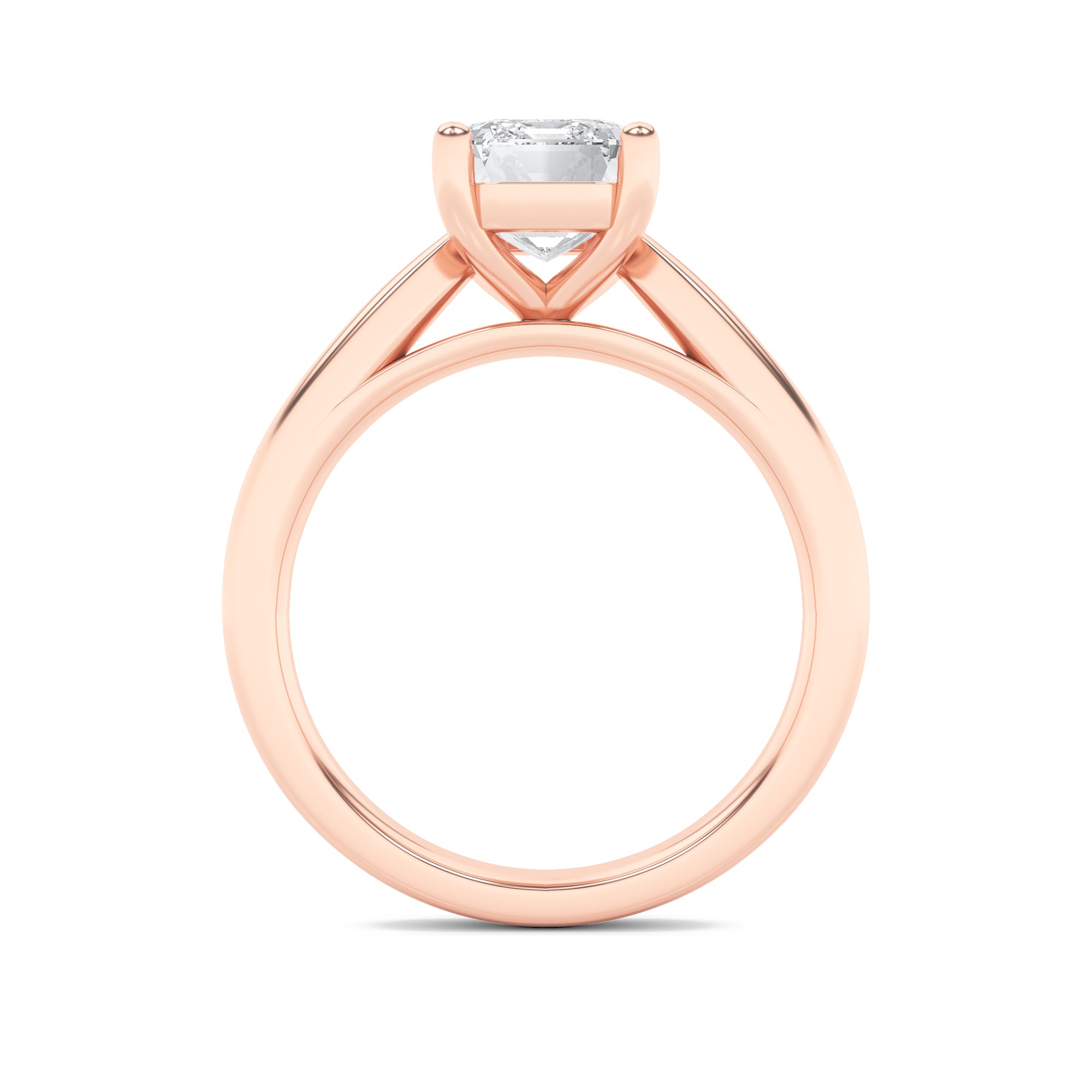 Jaimee Emerald Solitaire - Cathedral Setting - Rose Gold Aura Diamonds