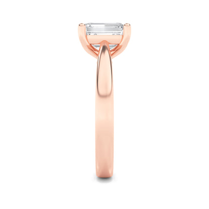 Jaimee Emerald Solitaire - Cathedral Setting - Rose Gold