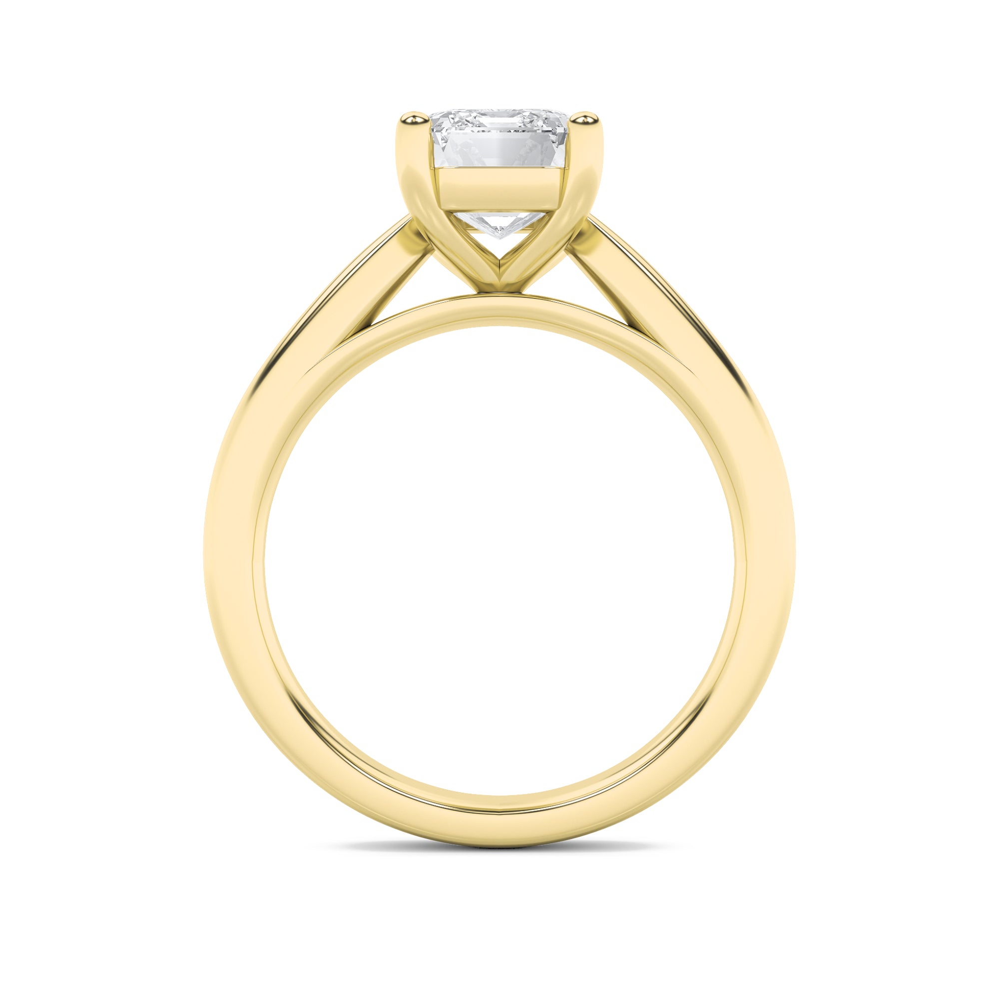 Jaimee Emerald Solitaire - Cathedral Setting - Yellow Gold Aura Diamonds