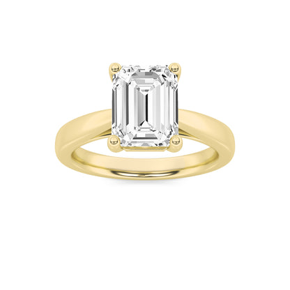 Jaimee Emerald Solitaire - Cathedral Setting - Yellow Gold
