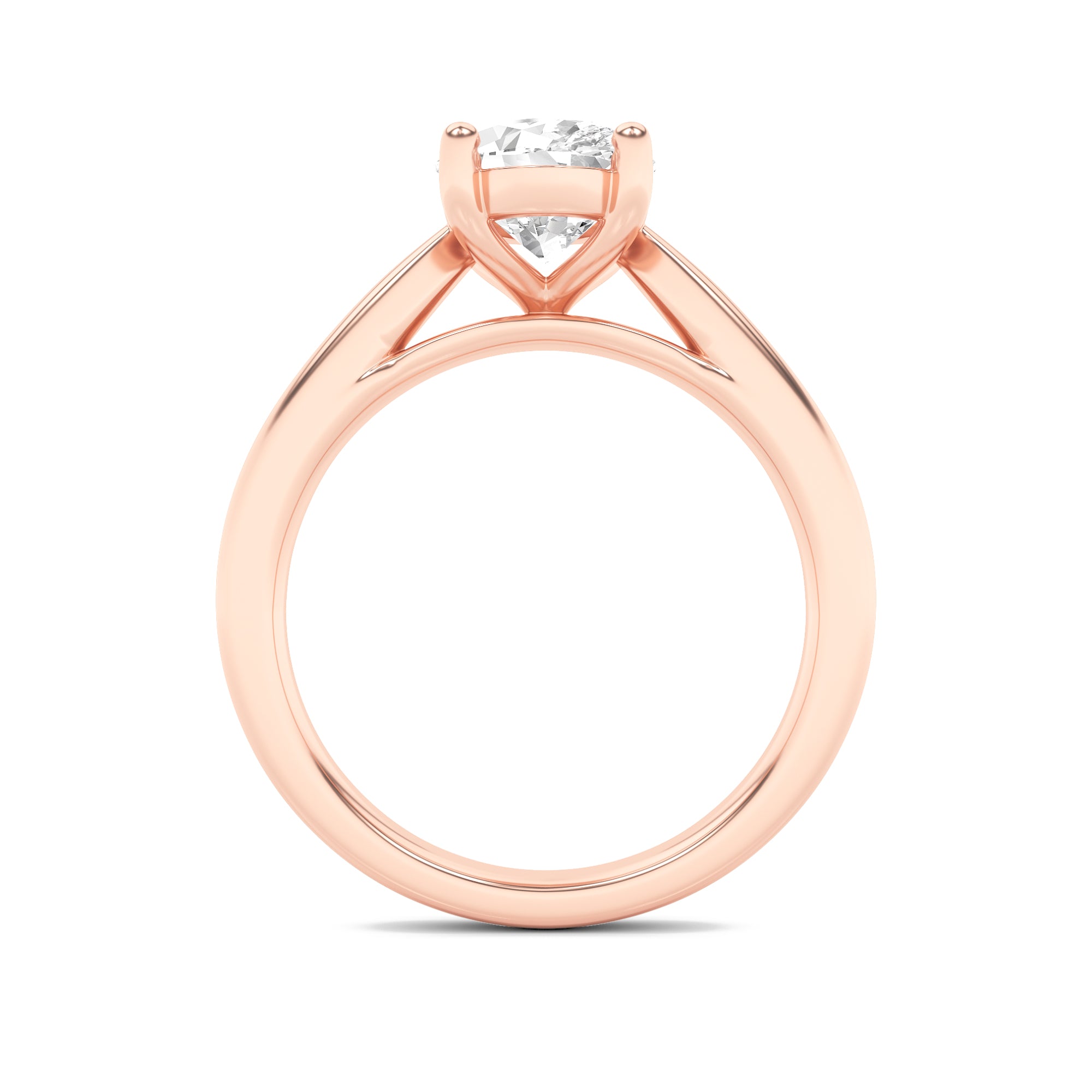 Zoe Oval Solitaire - Cathedral Setting - Rose Gold Aura Diamonds
