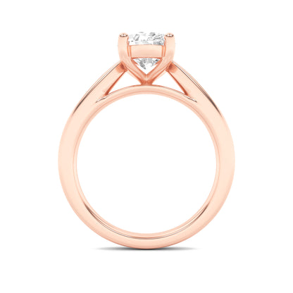 Zoe Oval Solitaire - Cathedral Setting - Rose Gold