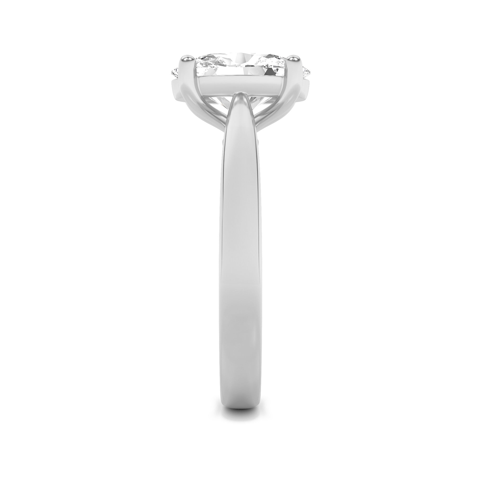Zoe Oval Solitaire - Cathedral Setting - White Gold Aura Diamonds