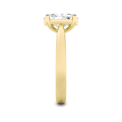 Zoe Oval Solitaire - Cathedral Setting - Yellow Gold
