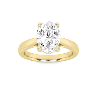 Zoe Oval Solitaire - Cathedral Setting - Yellow Gold