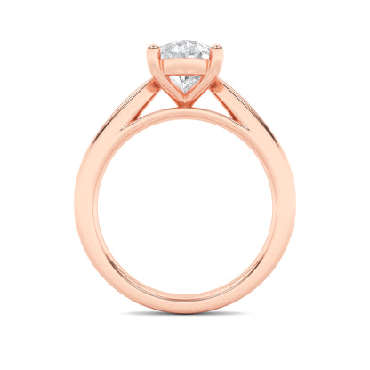 Clara Pear Solitaire - Cathedral Setting - Rose Gold