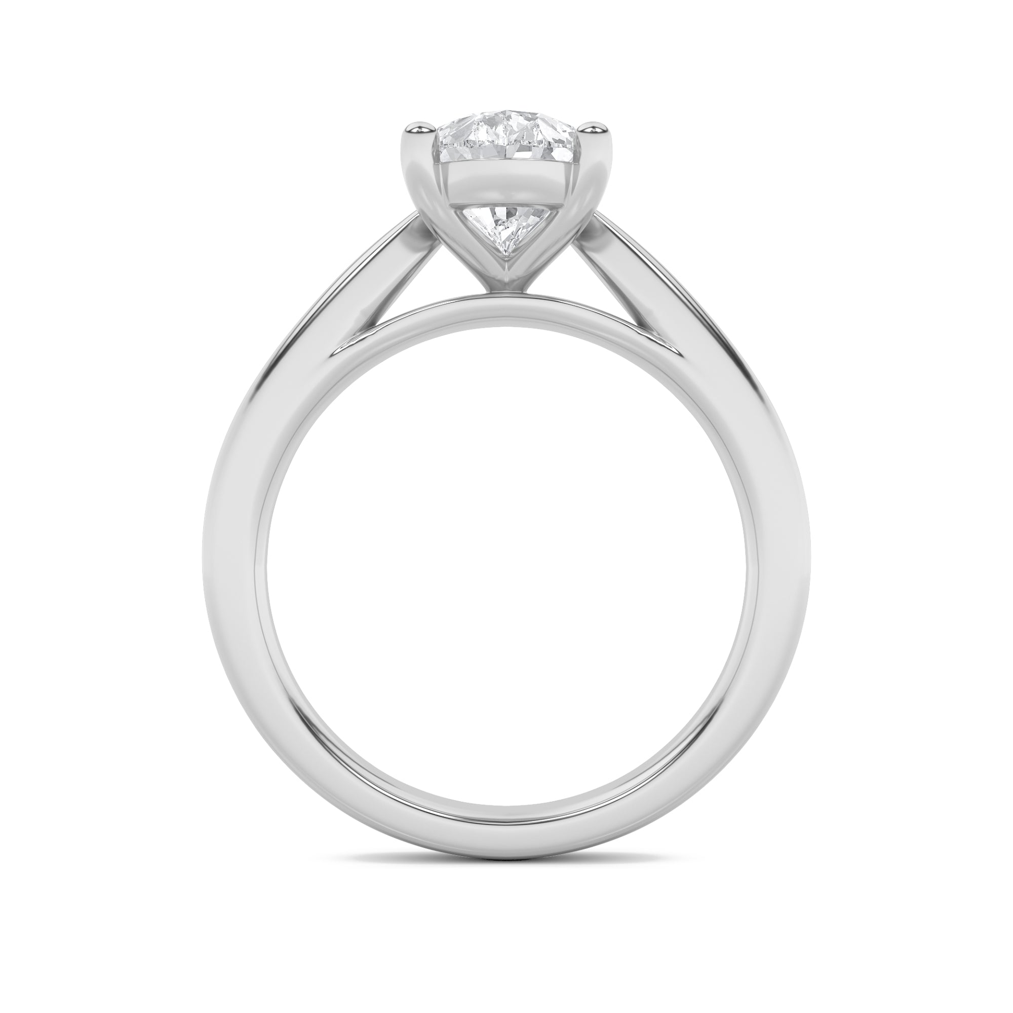 Clara Pear Solitaire - Cathedral Setting - White Gold Aura Diamonds