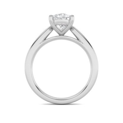 Clara Pear Solitaire - Cathedral Setting - White Gold