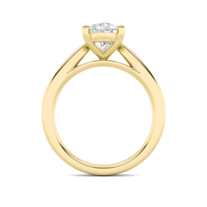 Clara Pear Solitaire - Cathedral Setting - Yellow Gold