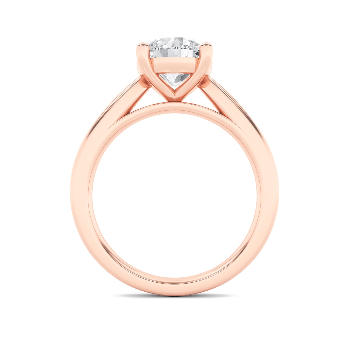 Taylor Round Cut Solitaire - Cathedral Setting - Rose Gold