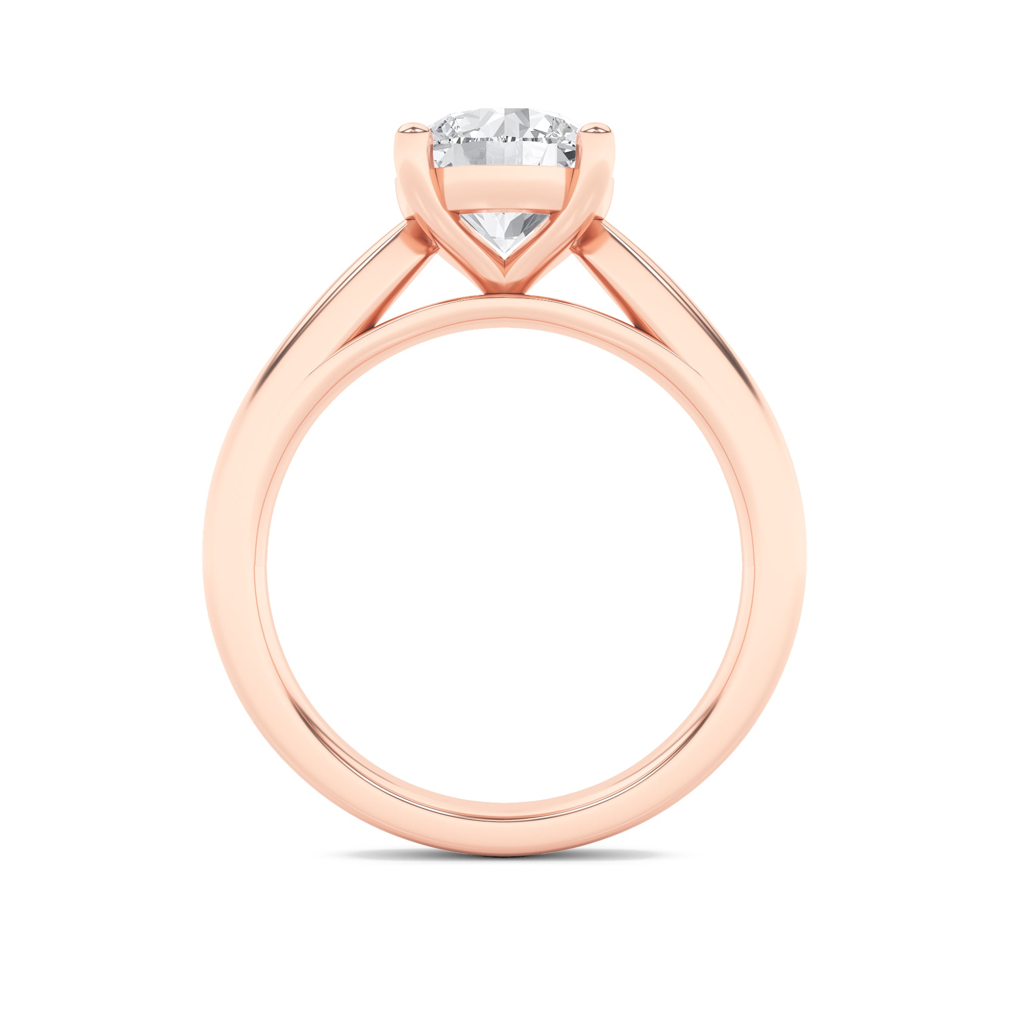 Taylor Round Cut Solitaire - Cathedral Setting - Rose Gold Aura Diamonds