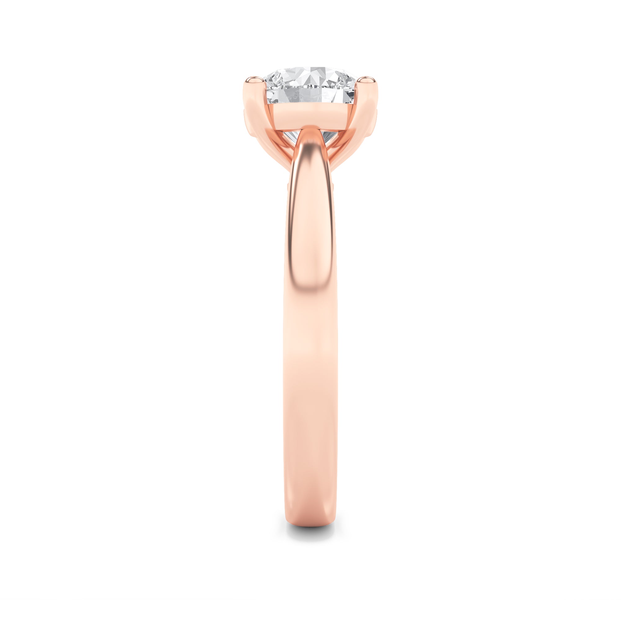 Taylor Round Cut Solitaire - Cathedral Setting - Rose Gold Aura Diamonds