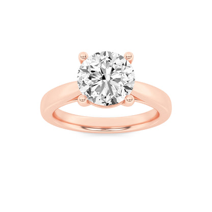 Taylor Round Cut Solitaire - Cathedral Setting - Rose Gold