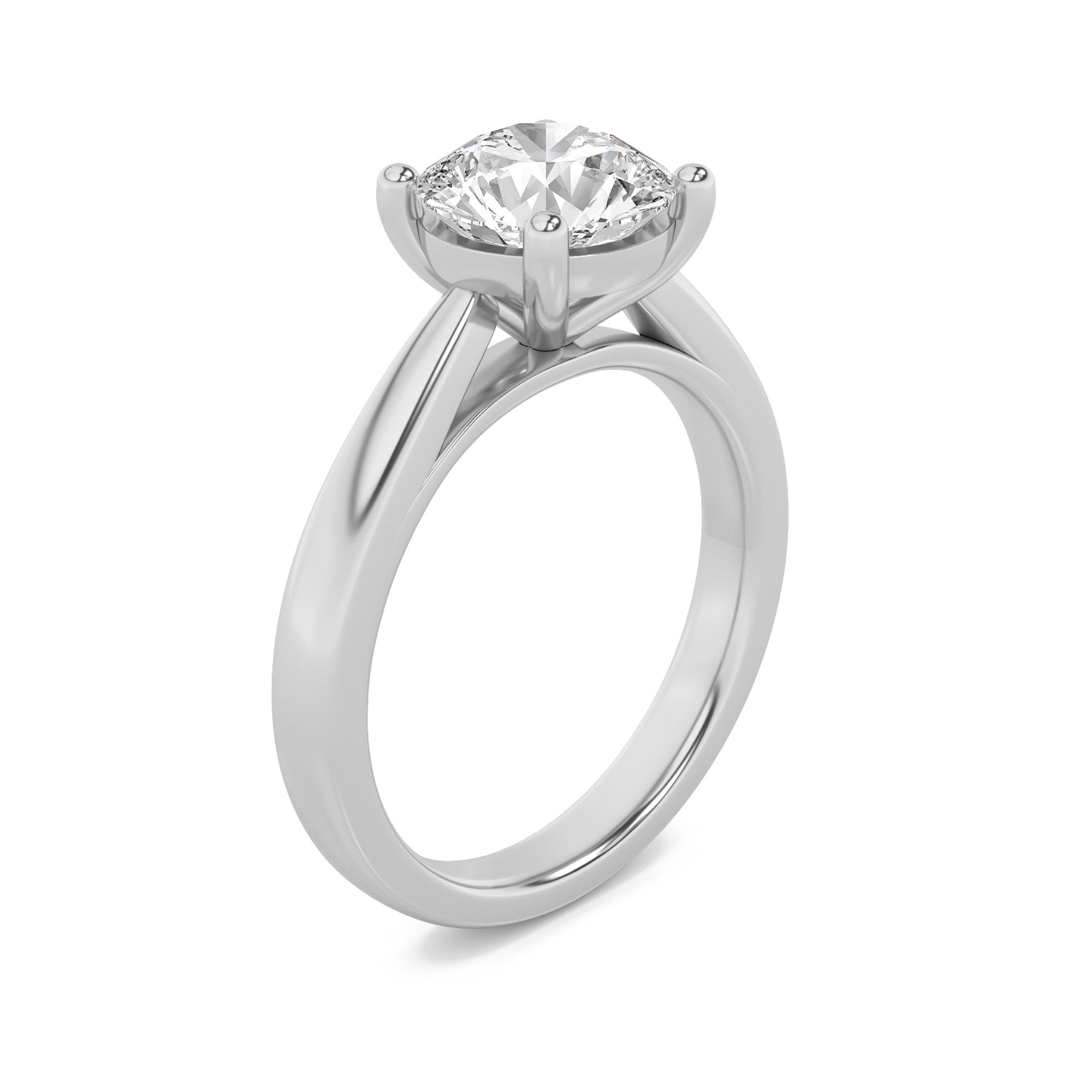 Taylor Round Cut Solitaire - Cathedral Setting - White Gold Aura Diamonds