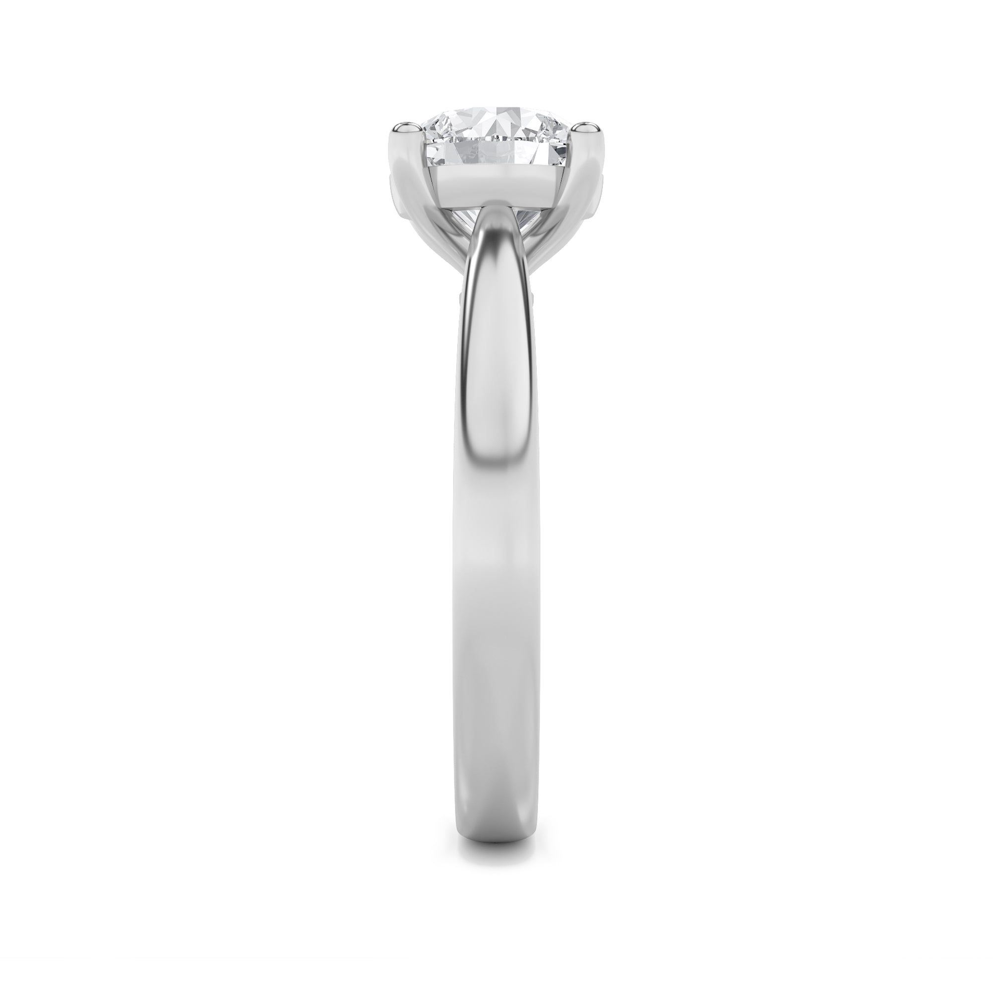 Taylor Round Cut Solitaire - Cathedral Setting - White Gold Aura Diamonds