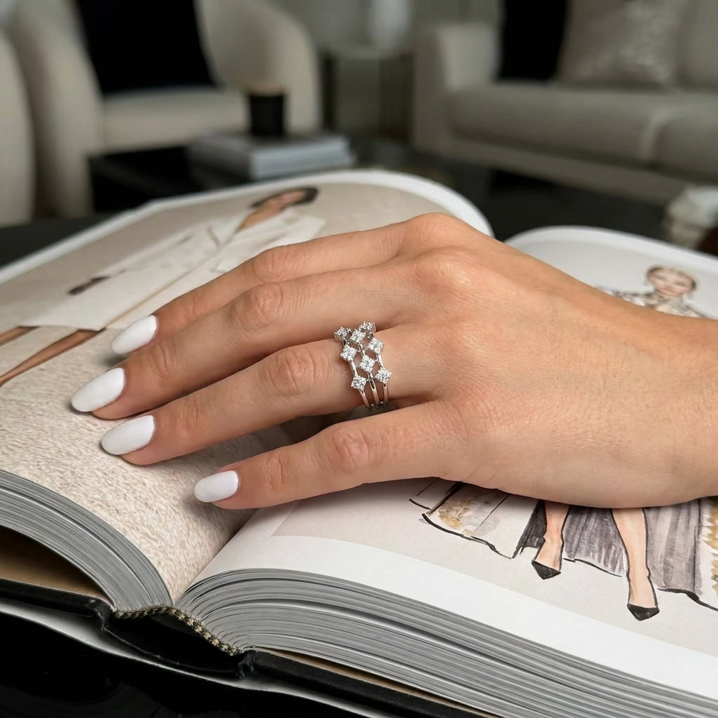 Anna Moissanite Three-Band Ring