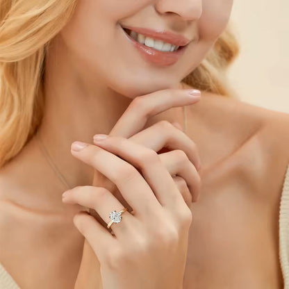 Oval Cut 2 Carat - Solitaire Ring - Hidden Halo - Moissanite | Luxury Collection