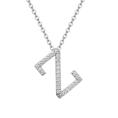 A to Z Moissanite Initial Necklace – Personalized Letter Charm Pendant