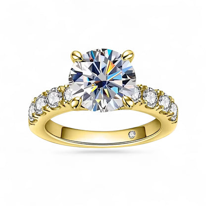 Luxury 4.3 Carat Round-Cut Solitaire Ring with Accent Stones