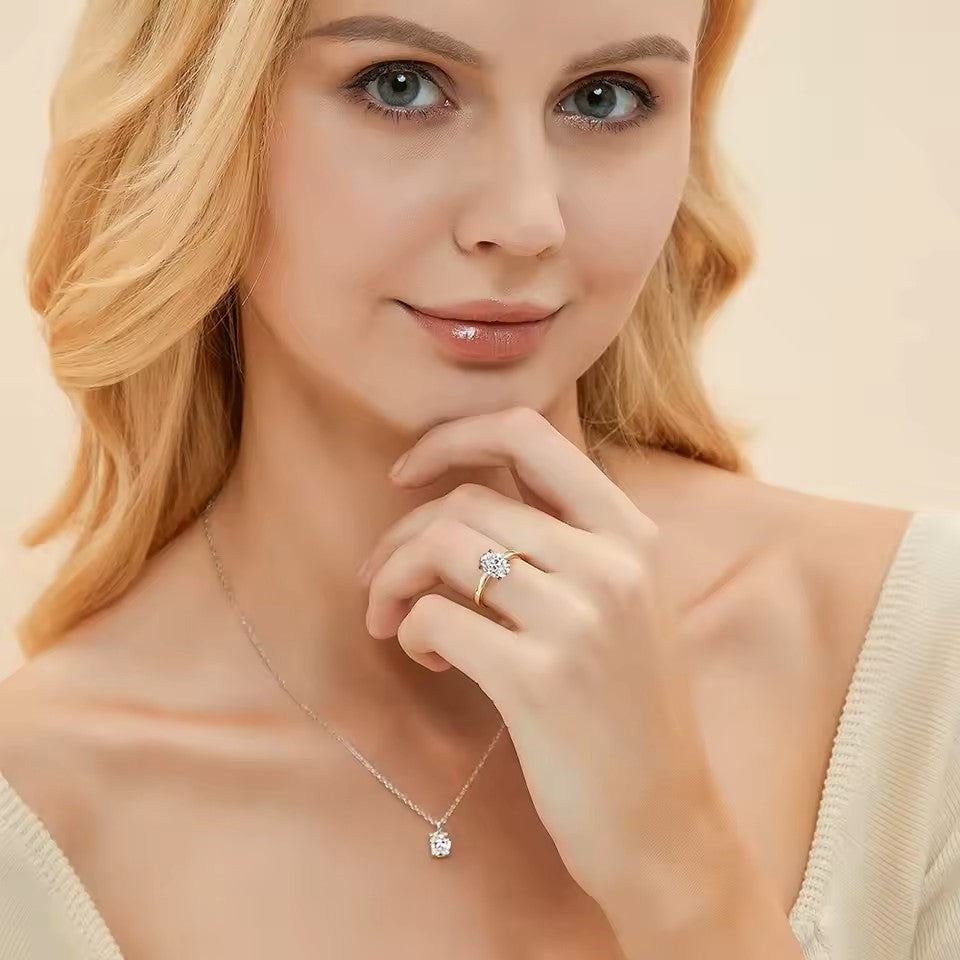 Oval Cut 2 Carat - Solitaire Ring - Hidden Halo - Moissanite | Luxury Collection Aura Diamonds