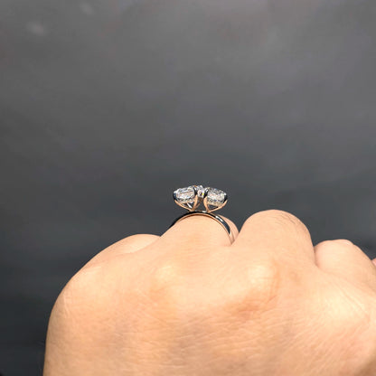 Aura Toi et Moi Radiant Pear Cut with Hidden Halo | 14K 18K Solid Gold | Lab Diamond
