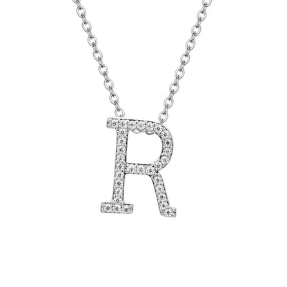 A to Z Moissanite Initial Necklace – Personalized Letter Charm Pendant